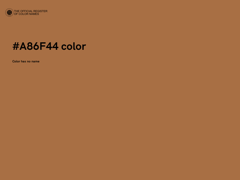 #A86F44 color image