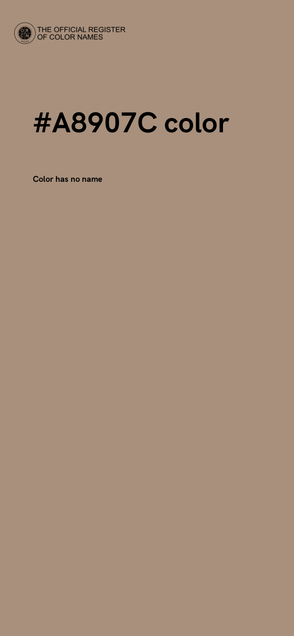 #A8907C color image