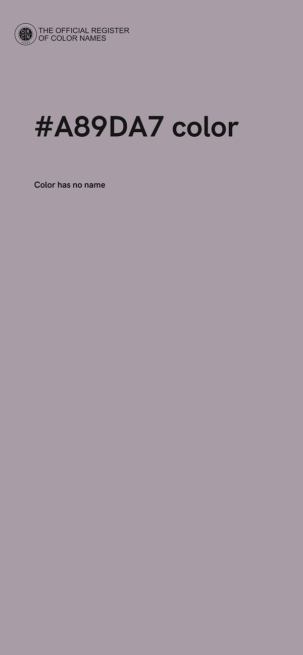 #A89DA7 color image