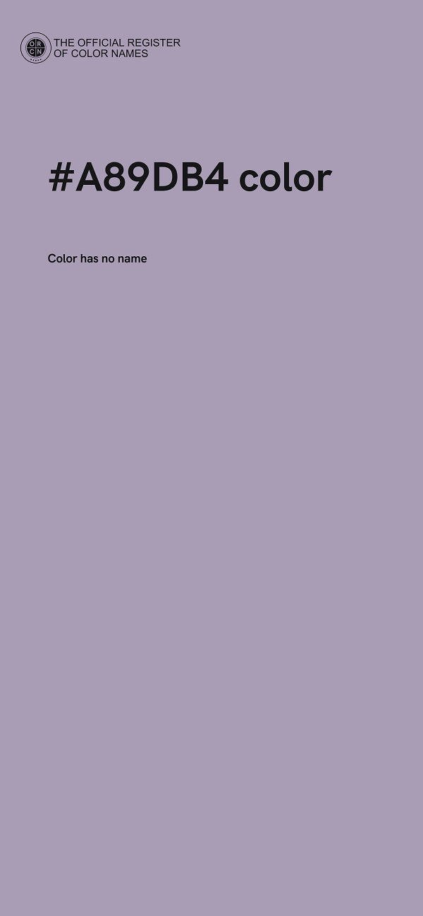 #A89DB4 color image