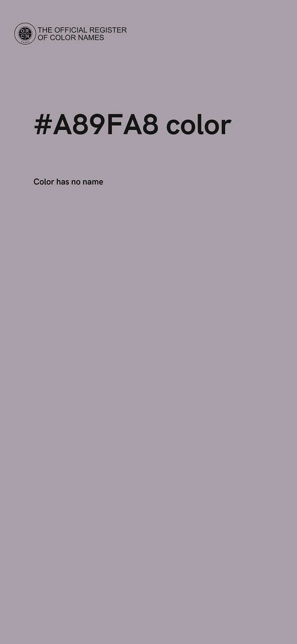 #A89FA8 color image