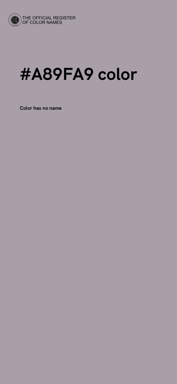 #A89FA9 color image
