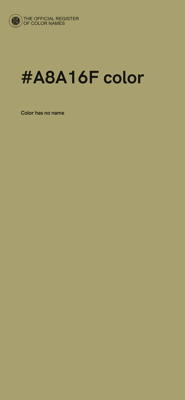 #A8A16F color image