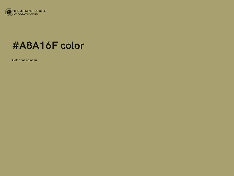 #A8A16F color image