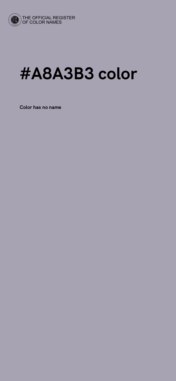 #A8A3B3 color image