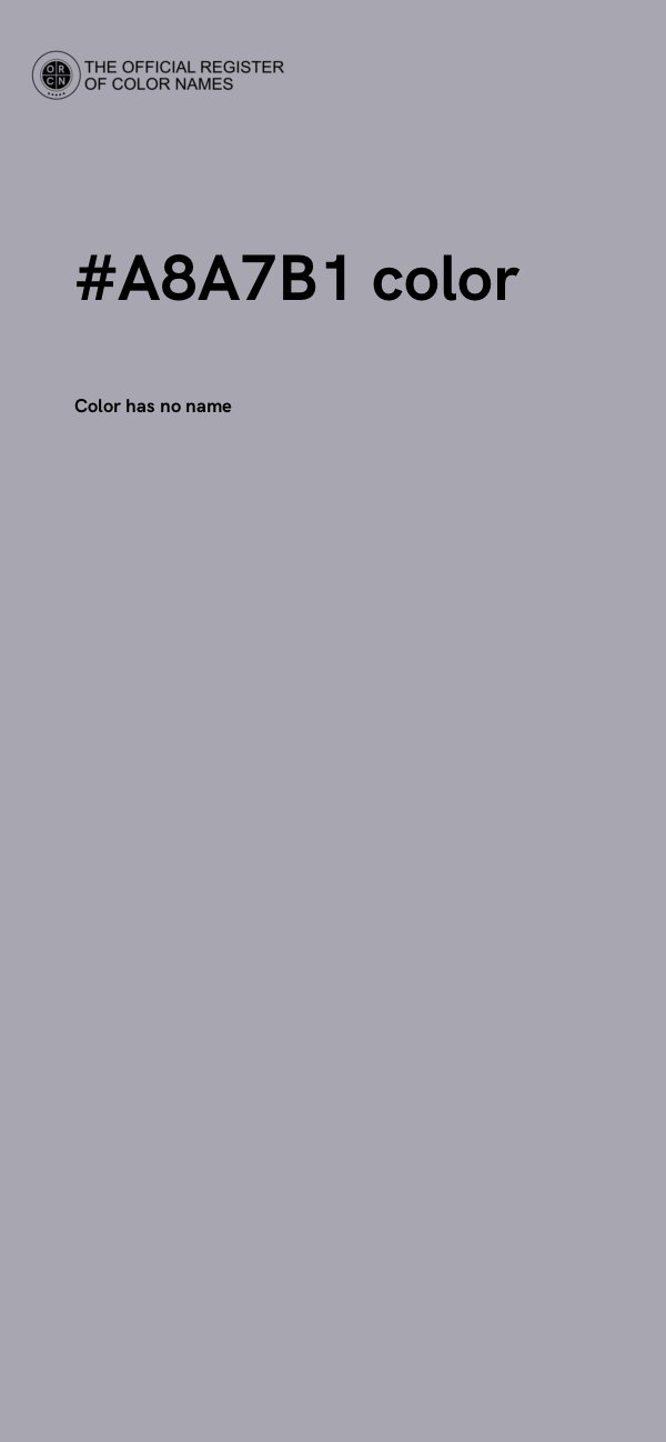 #A8A7B1 color image