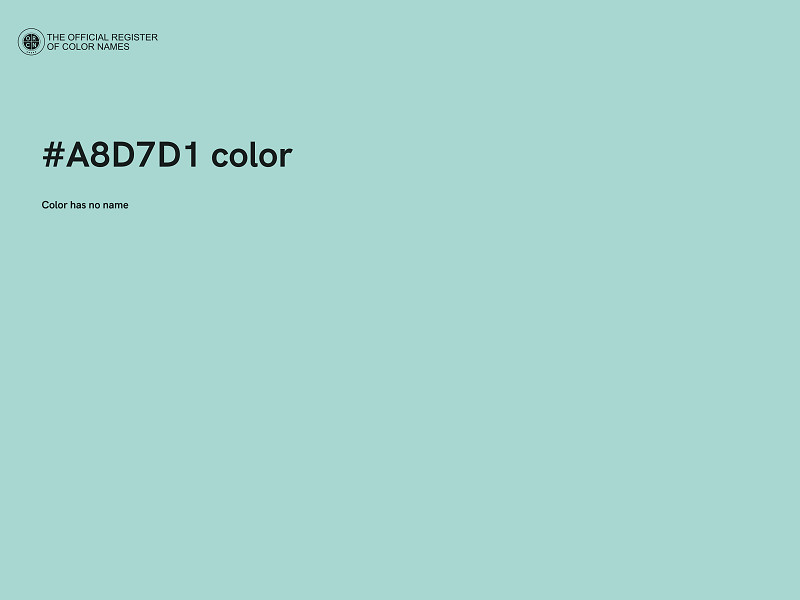 #A8D7D1 color image