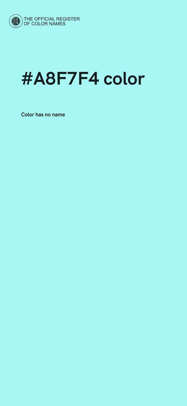 #A8F7F4 color image