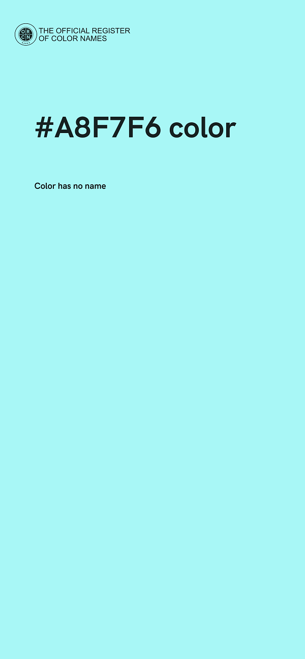 #A8F7F6 color image