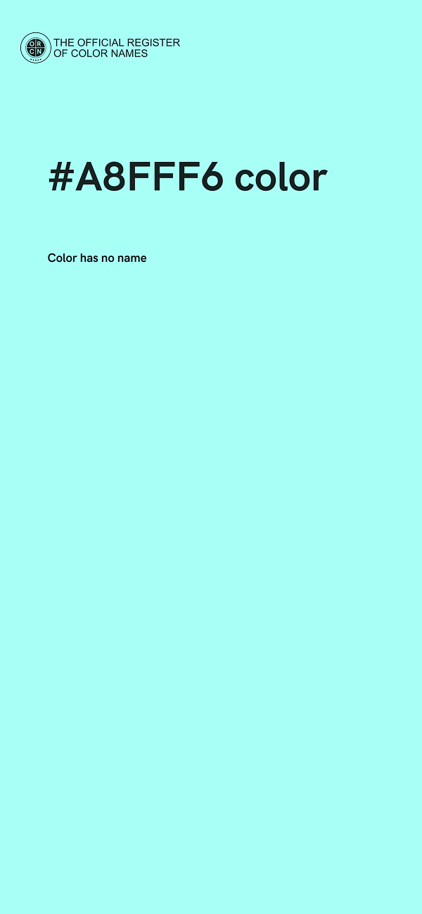 #A8FFF6 color image