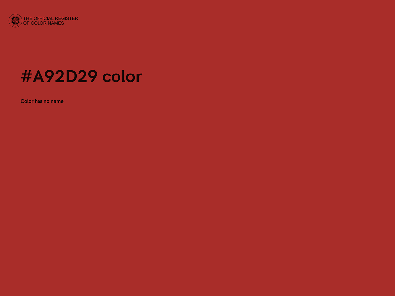 #A92D29 color image