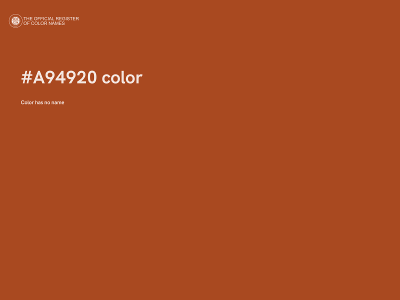 #A94920 color image