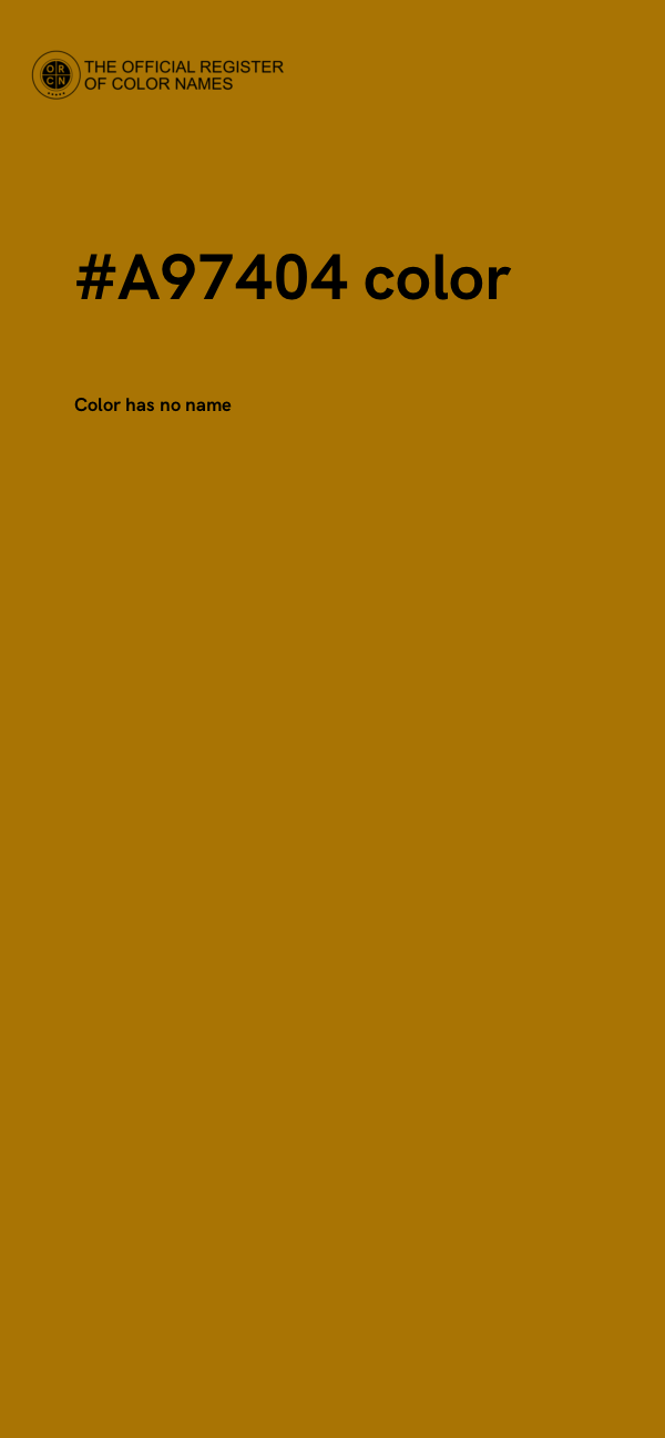 #A97404 color image