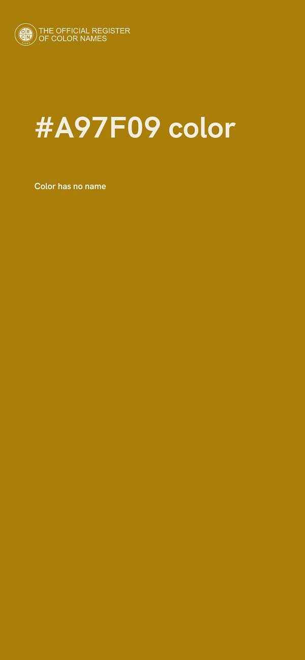 #A97F09 color image