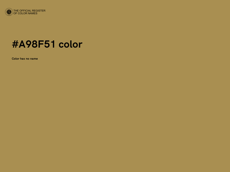 #A98F51 color image