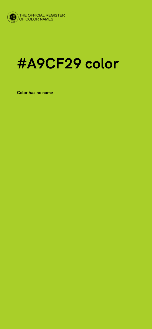 #A9CF29 color image