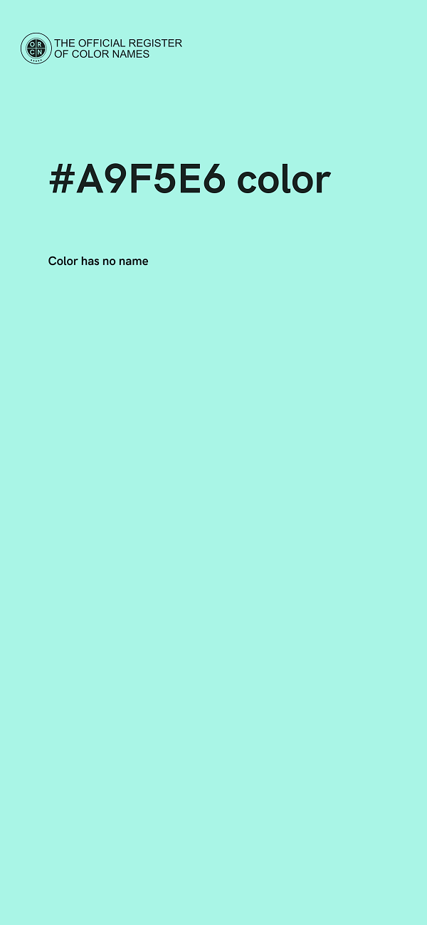 #A9F5E6 color image