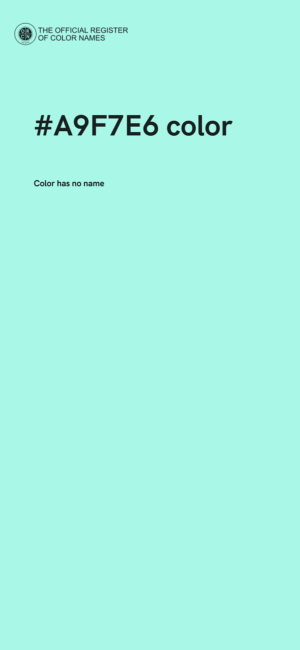 #A9F7E6 color image