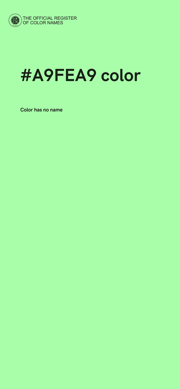 #A9FEA9 color image