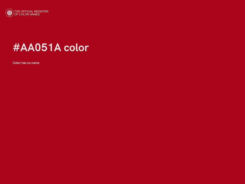 #AA051A color image