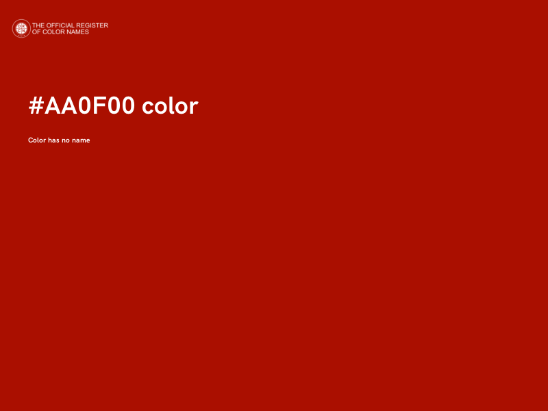 #AA0F00 color image