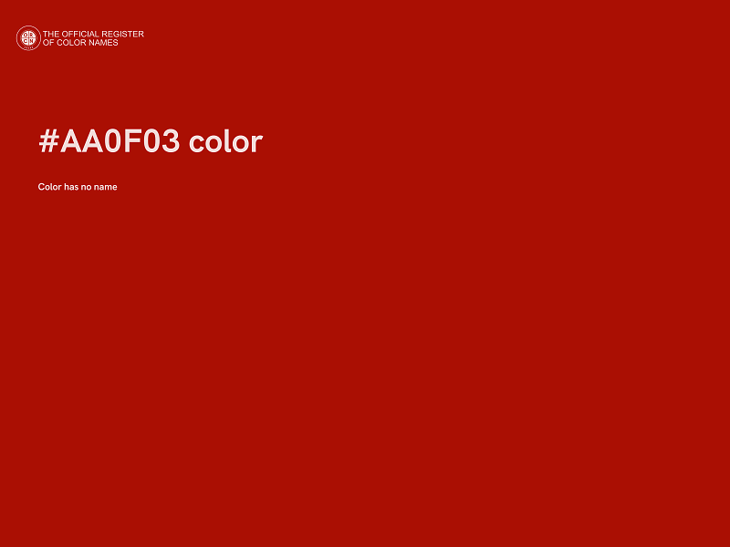 #AA0F03 color image