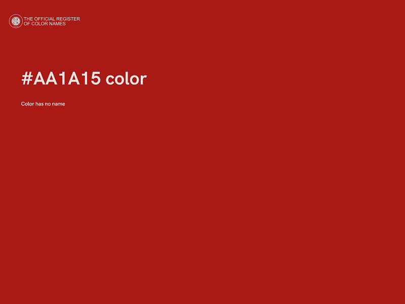 #AA1A15 color image