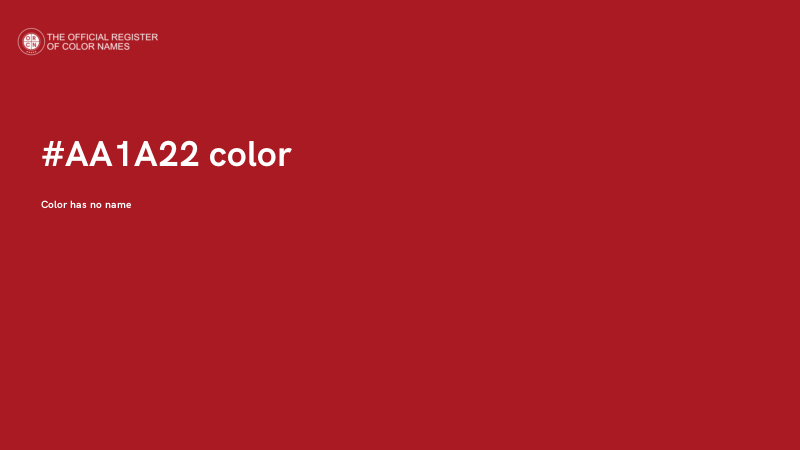 #AA1A22 color image