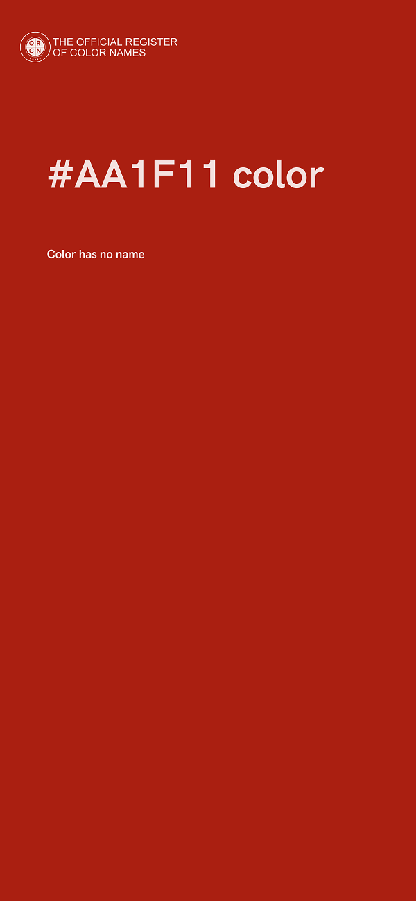 #AA1F11 color image