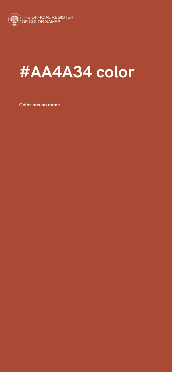 #AA4A34 color image