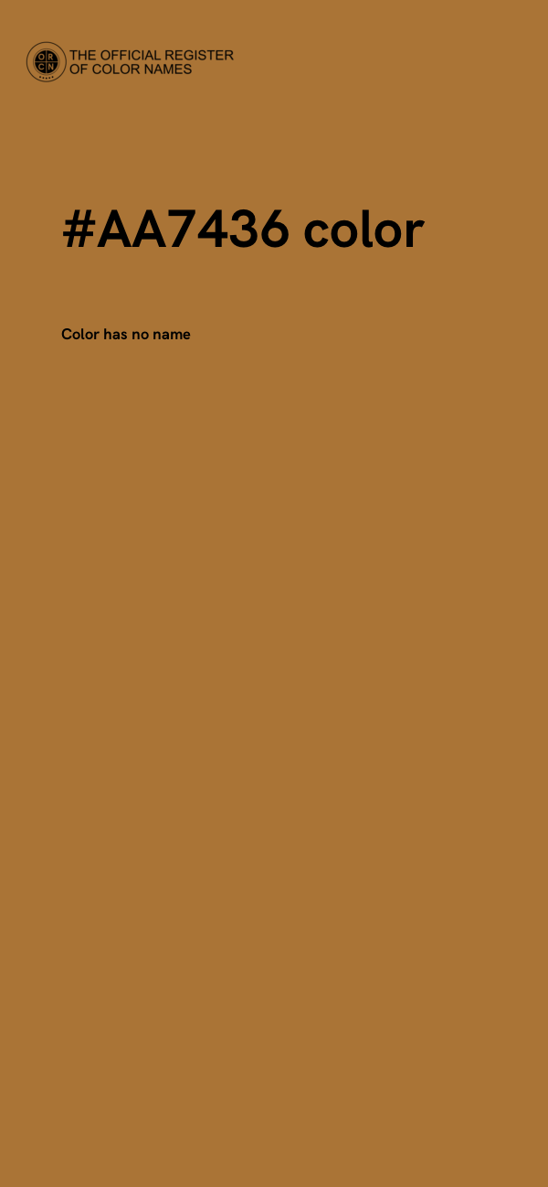 #AA7436 color image