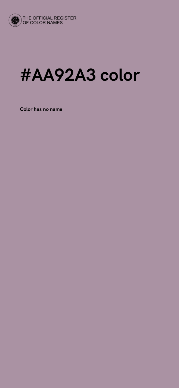 #AA92A3 color image