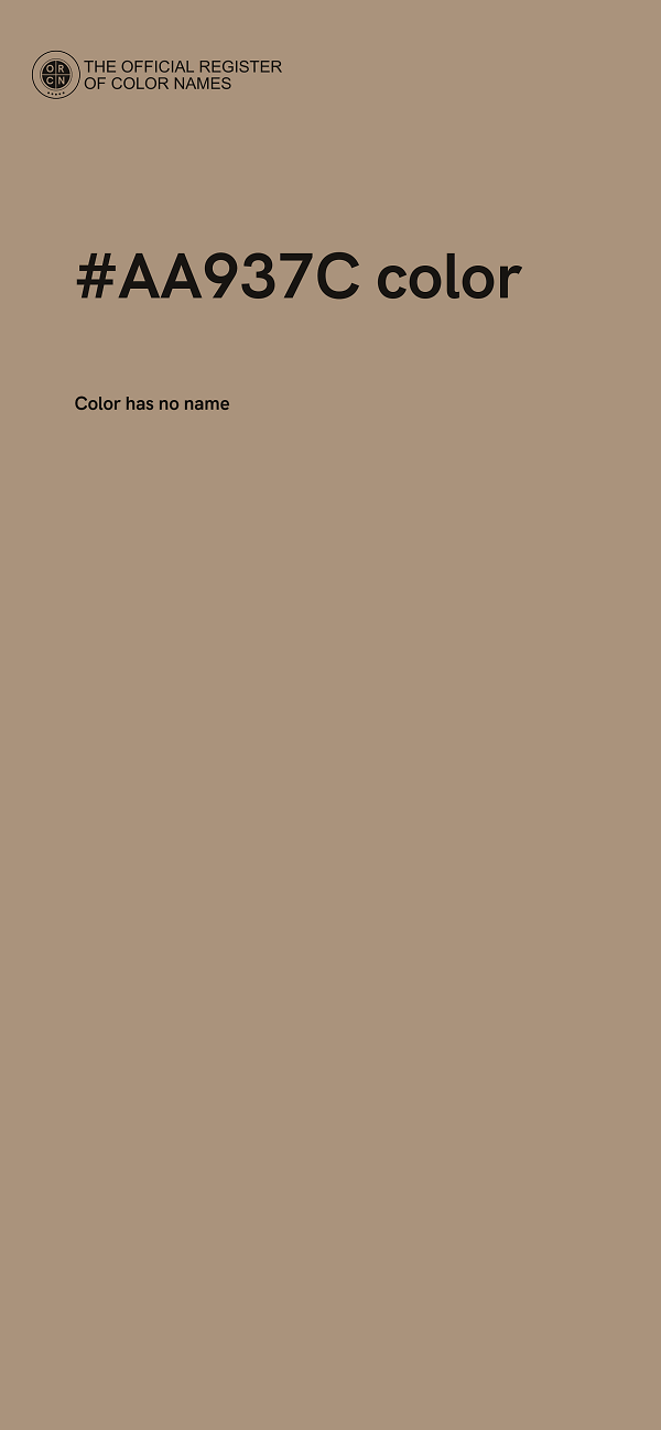 #AA937C color image