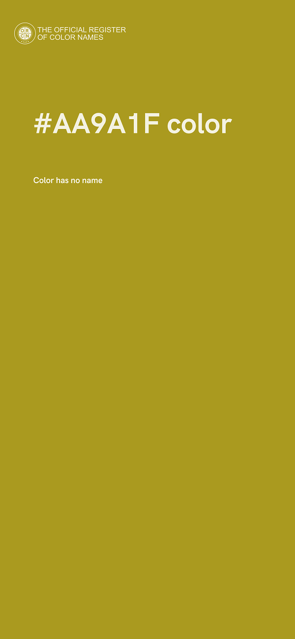 #AA9A1F color image