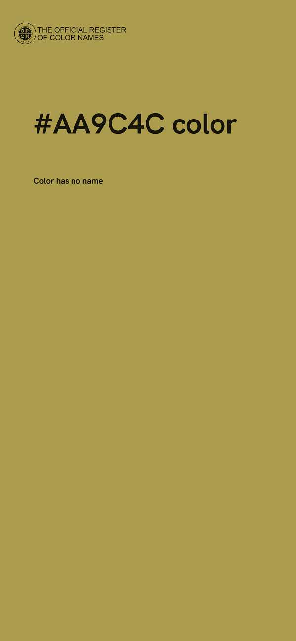 #AA9C4C color image