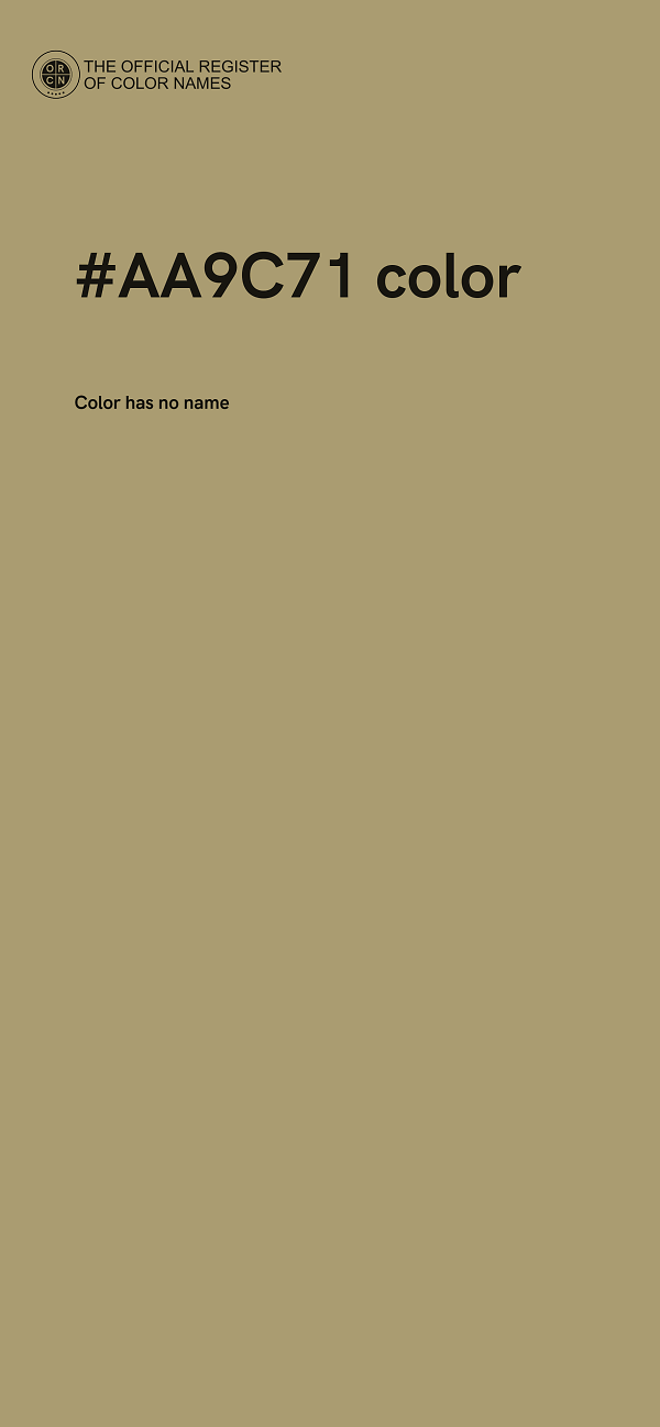 #AA9C71 color image