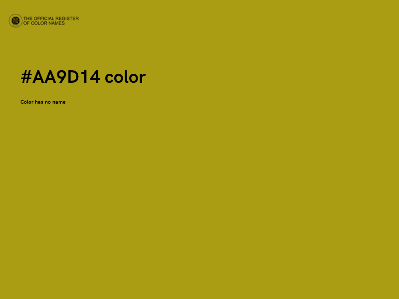 #AA9D14 color image