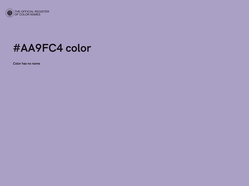 #AA9FC4 color image