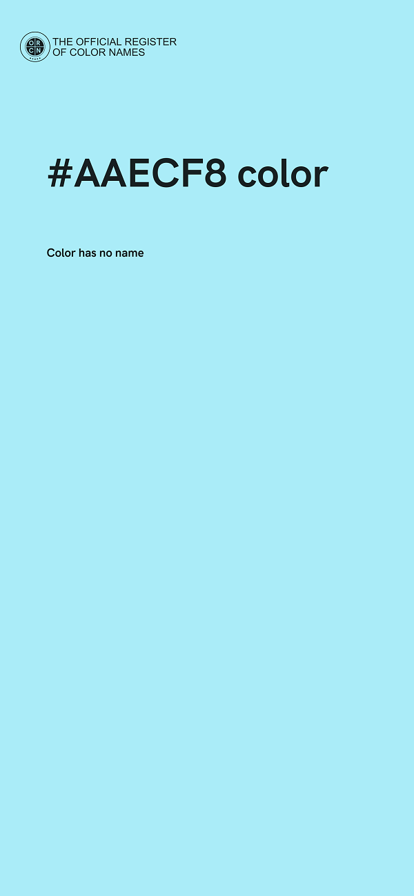 #AAECF8 color image