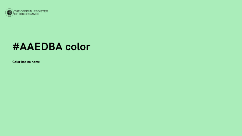 #AAEDBA color image