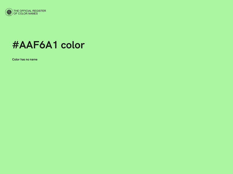 #AAF6A1 color image