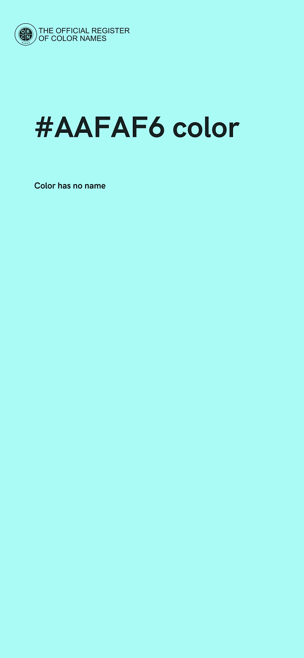 #AAFAF6 color image