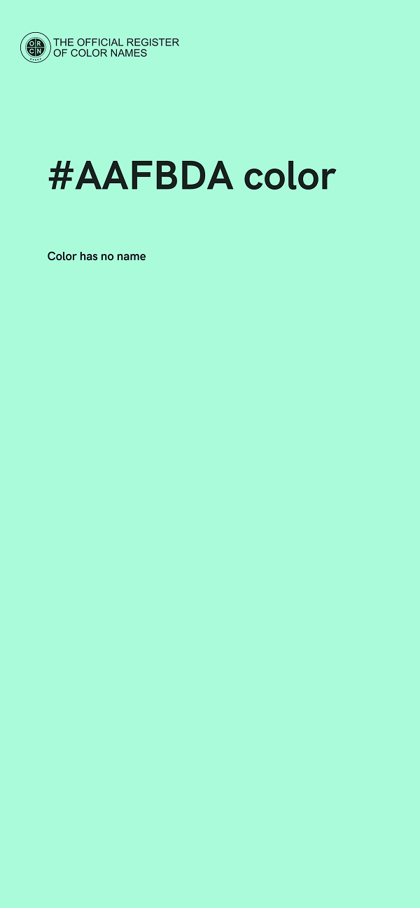 #AAFBDA color image