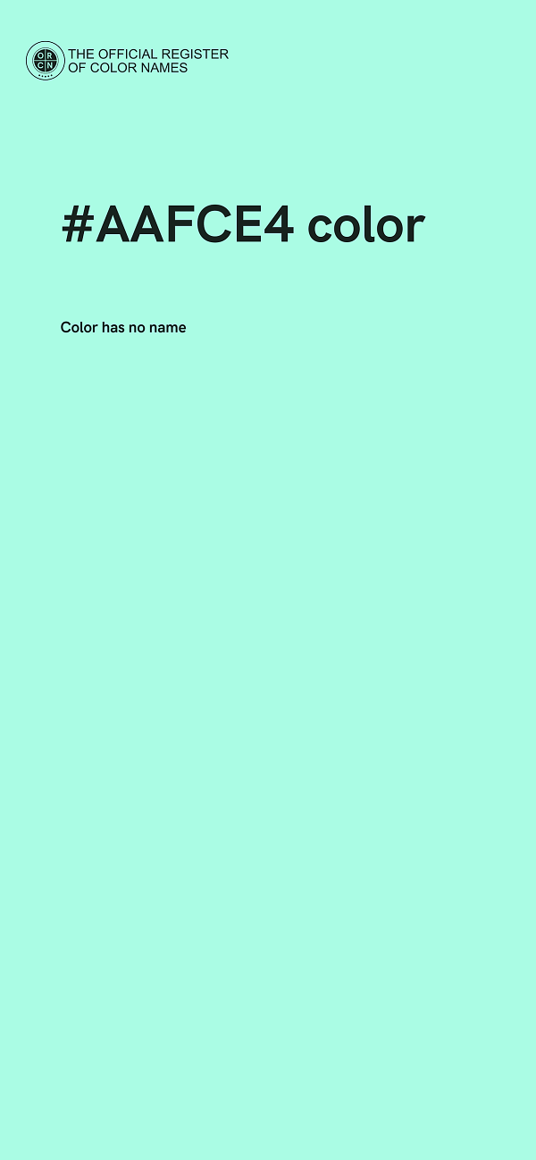 #AAFCE4 color image