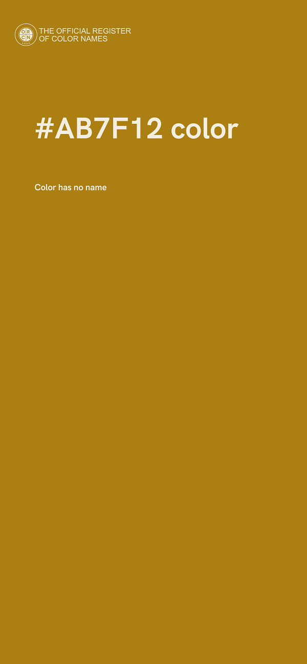 #AB7F12 color image