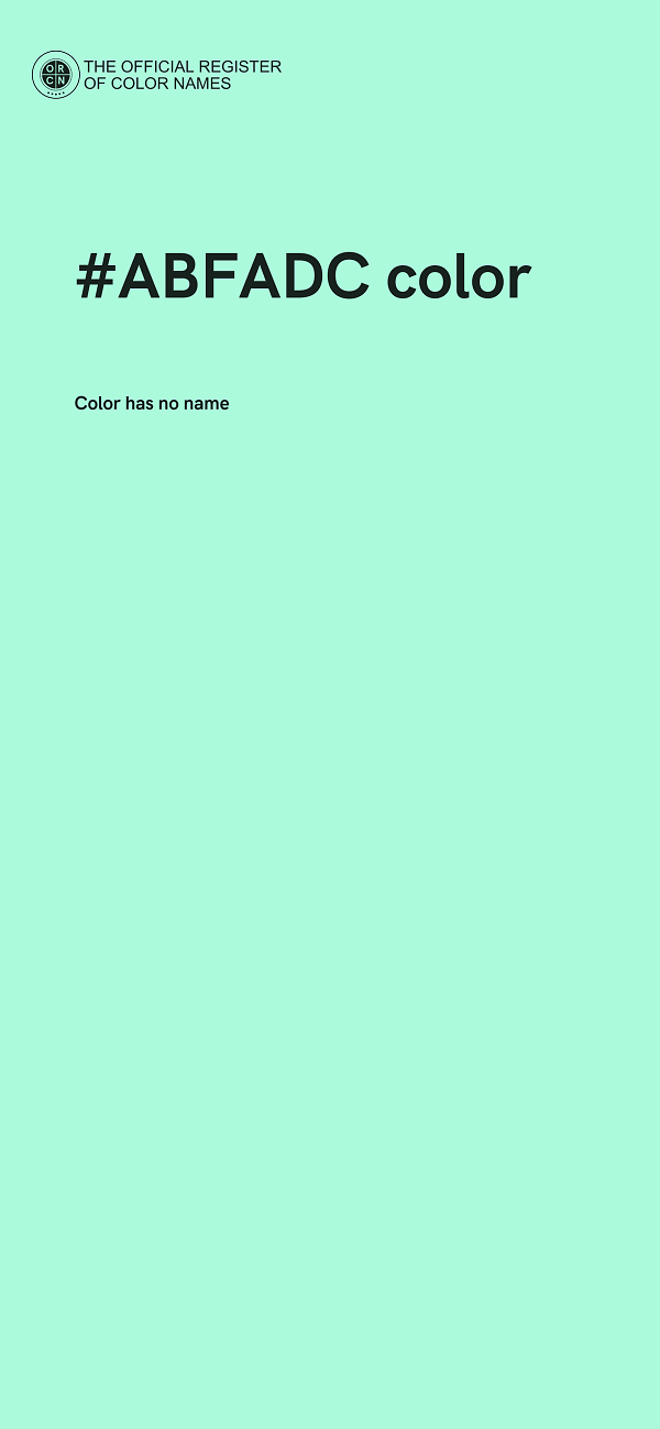 #ABFADC color image