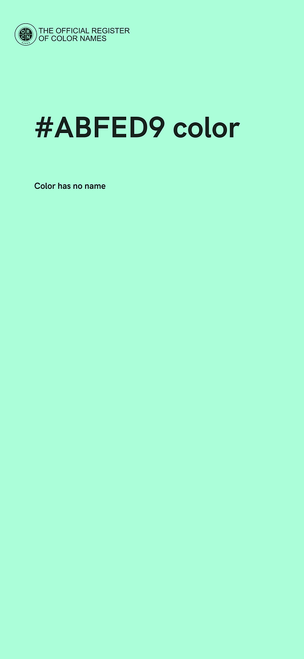 #ABFED9 color image