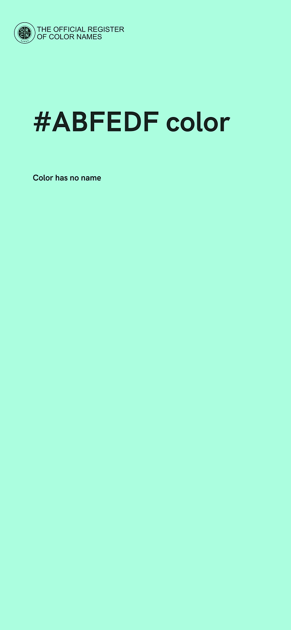 #ABFEDF color image