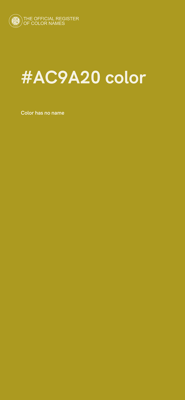 #AC9A20 color image
