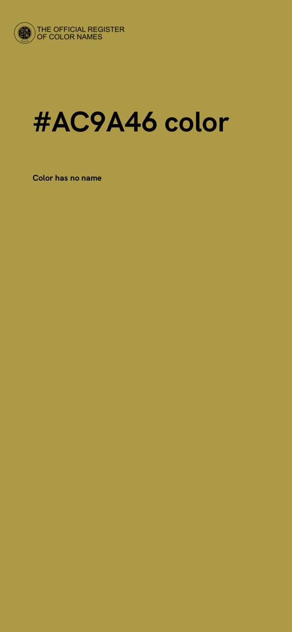 #AC9A46 color image